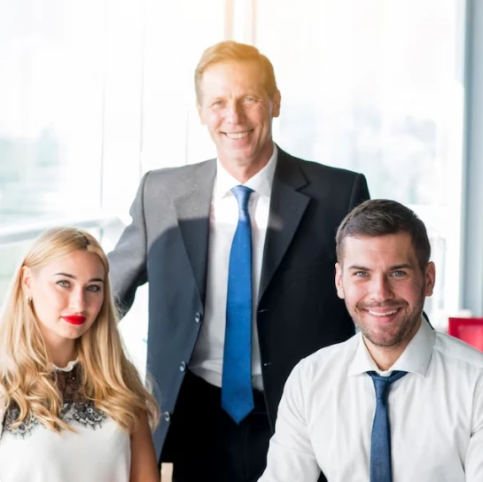 Block LLP attorneys meeting with a client